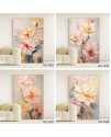 奶油風 花卉 晶瓷面掛畫 裝飾掛畫連鋁畫框 80X120CM